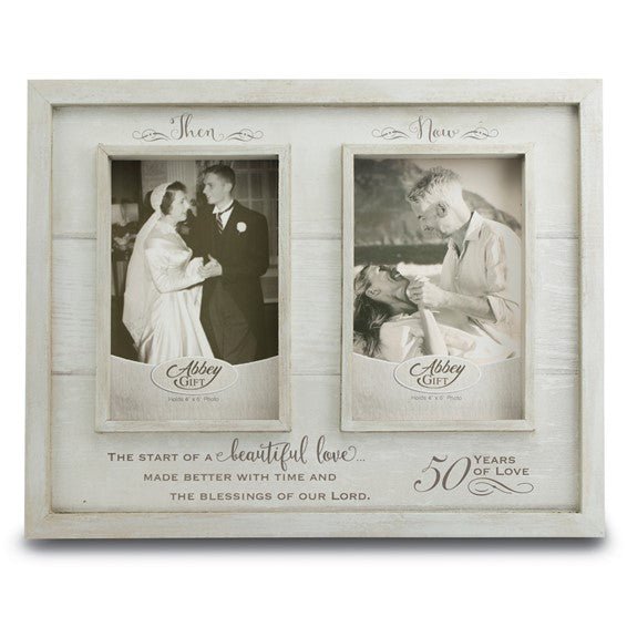 THEN and NOW 50th Anniversary Two 4x6 Photos Wood Compostie Frame - Robson's Jewelers