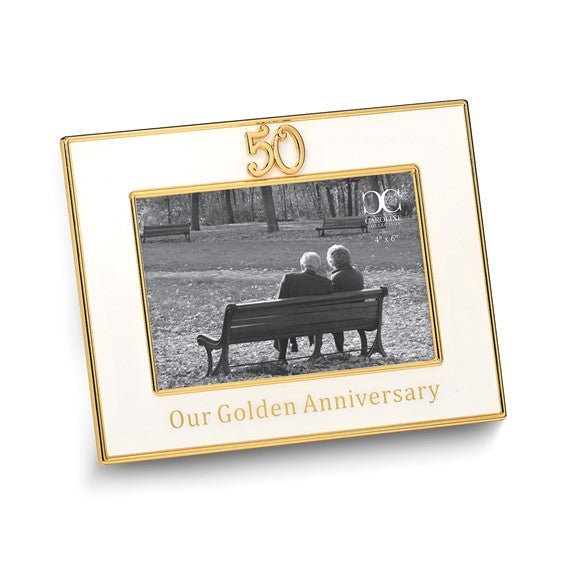 Silver-tone with Gold-tone Accents 50 OUR GOLDEN ANNIVERSARY 6x4 Photo Frame - Robson's Jewelers