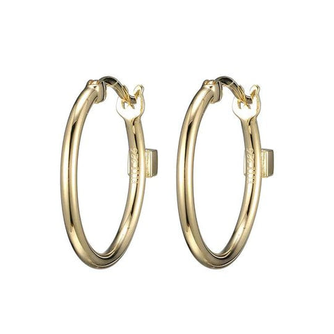 Gold Finished Hoop Earrings in Sterling Silver 20mm - Robson's Jewelers