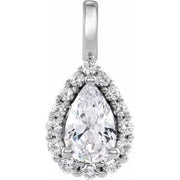 14K White 2 1/2 CTW Lab-Grown Diamond Halo-Style Pendant - Robson's Jewelers