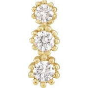 14K Yellow 1/8 CTW Natural Diamond Three-Stone Pendant - Robson's Jewelers