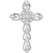 14K White .07 CTW Natural Diamond Cross Pendant - Robson's Jewelers