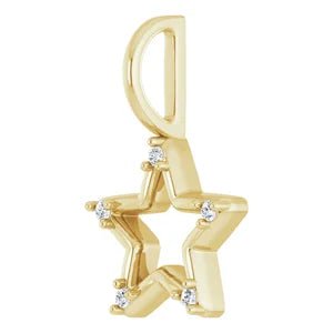 14K Yellow .03 CTW Natural Diamond Star Pendant - Robson's Jewelers