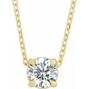 14K Yellow 1/5 CT Natural Diamond 16-18" Necklace - Robson's Jewelers