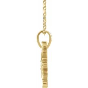 14K Yellow .03 CT Natural Diamond Heart & Daggers 16-18" Necklace - Robson's Jewelers