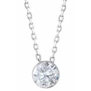 14K White 1/2 CTW Natural Diamond Ultra-Light 16-18" Necklace - Robson's Jewelers