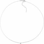 14K White 1/2 CTW Natural Diamond Ultra-Light 16-18" Necklace - Robson's Jewelers