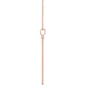 14K Rose .0025 CT Natural Diamond Arrow Bar 16-18" Necklace - Robson's Jewelers