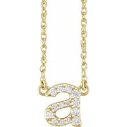 14K Yellow 1/8 CTW Natural Diamond Lowercase Initial a 16-18" Necklace - Robson's Jewelers