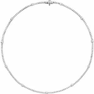 14K White 4 CTW Lab-Grown Diamond 16" Necklace - Robson's Jewelers