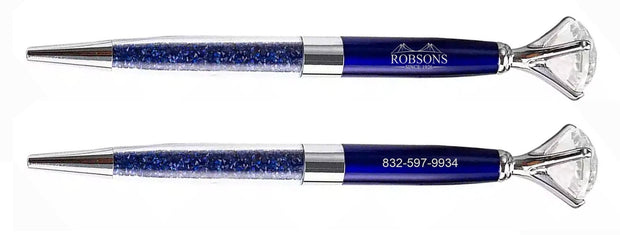 ROBSON'S BALLPOINT RETRACTABLE CRYSTAL PEN (BLUE) - Robson's Jewelers