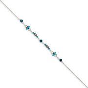 Sterling Silver Antiqued Turquoise Beaded Anklet - Robson's Jewelers