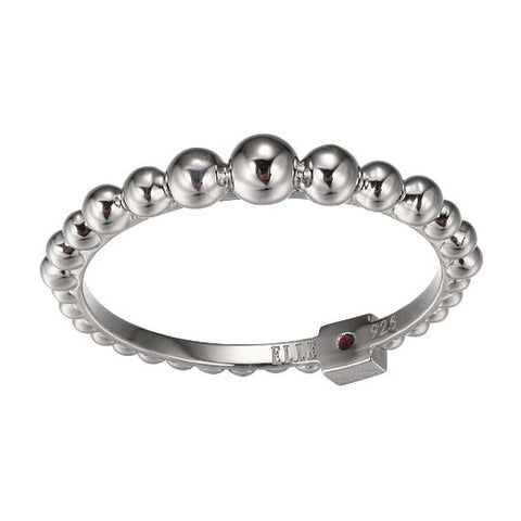 Sterling Silver Gradual Bead (3.5, 3, 2.5, 2 &1.5mm) Band, Rhodium Plated, Size 6 - Robson's Jewelers