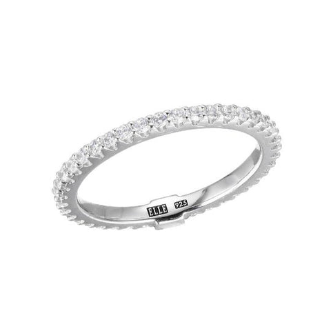 SS ELLE " STARDUST" RHODIUM PLATED CZ RING SIZE 6 - Robson's Jewelers