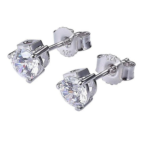 Rhodium Plated CZ Stud Earrings 5mm - Robson's Jewelers
