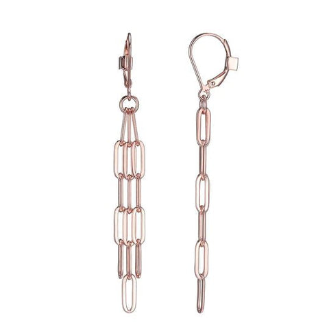 Rose Gold Paperclip Chain Earrings - Robson's Jewelers