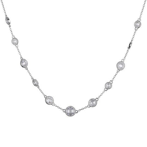 SS Rhod Plated CZ Necklace - Robson's Jewelers