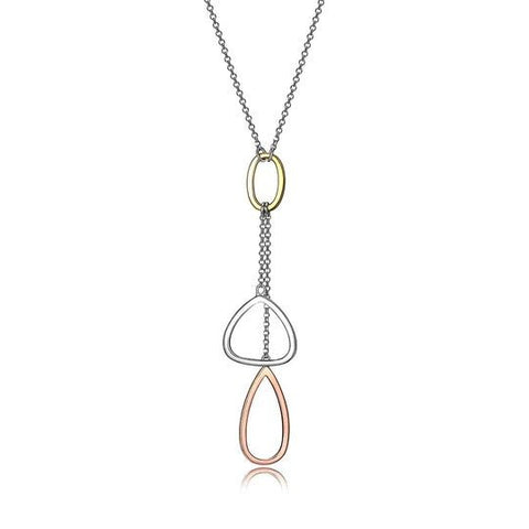 Ss Rhod Pltd Tri-Color Necklace - Robson's Jewelers
