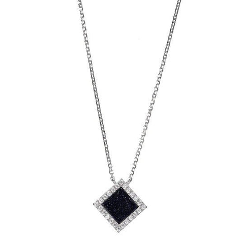 Sterling Silver Necklace with Blue Gold Stone - Robson's Jewelers