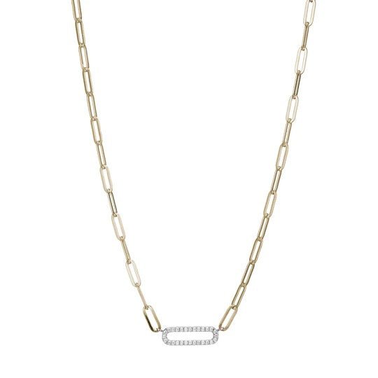 Yellow Gold and Rhodium Paperclip Chain - Robson's Jewelers